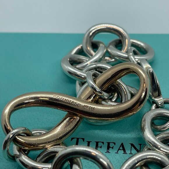 Tiffany & Co Authentic Chunky Large Link Rubedo Silver Infinity Bracelet 7.5" - Picture 2 of 14